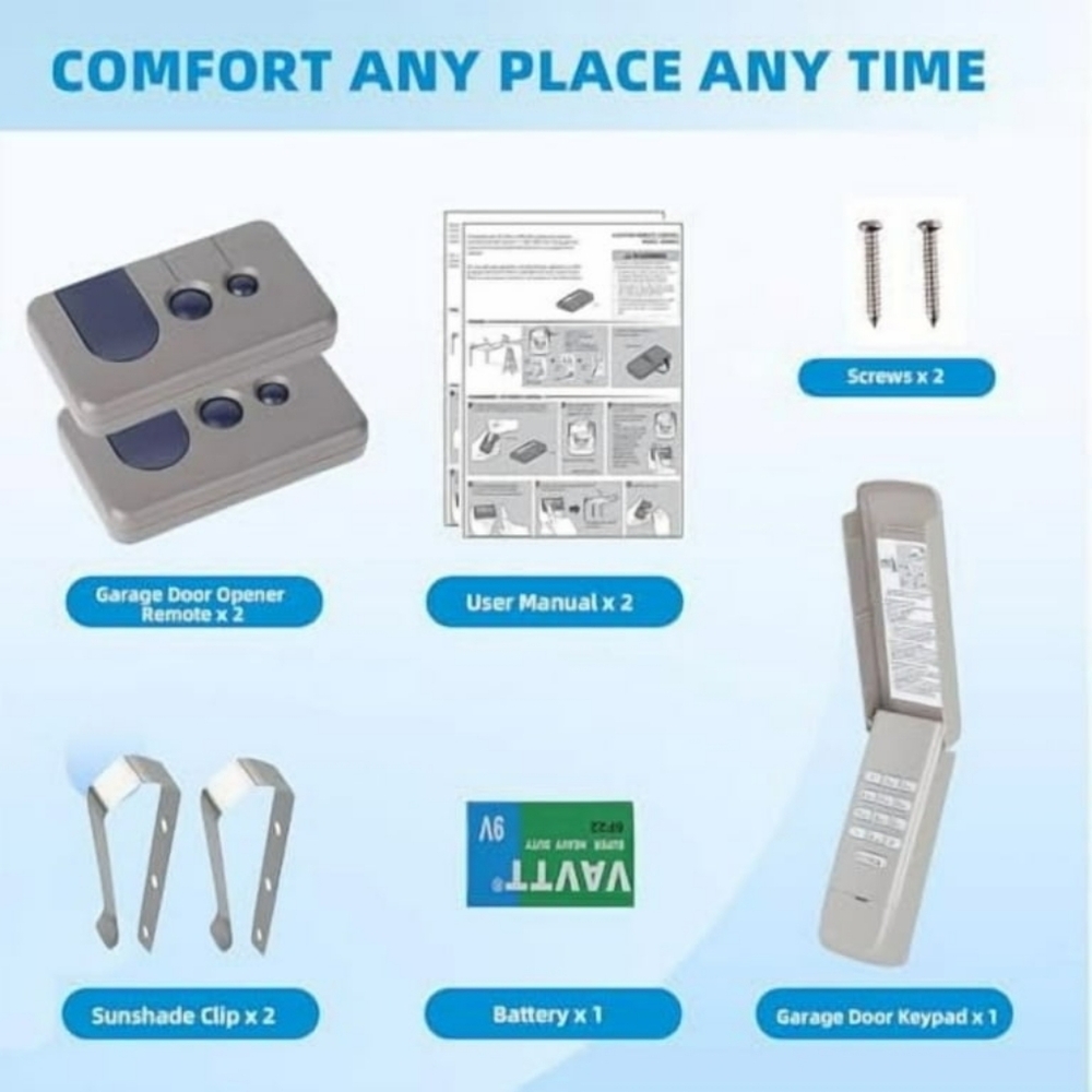 Universal Garage Door Opener Wireless Keypad & 2 Remotes Liftmaster Chamberlain - Picture 12 of 15